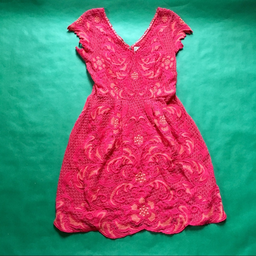 Pink Yoana Baraschi lace dress from Anthropologie